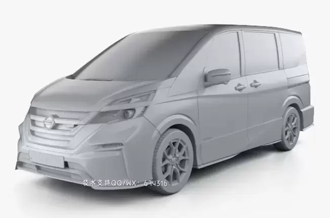 日产 Serena Nismo 2016 商务车MVP汽车3D模型下载 (MAX,3DS,FBX,OBJ,C4D,LWO)插图5 1627561495_006