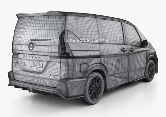 日产 Serena Nismo 2016 商务车MVP汽车3D模型下载 (MAX,3DS,FBX,OBJ,C4D,LWO)插图7 1627561482_008