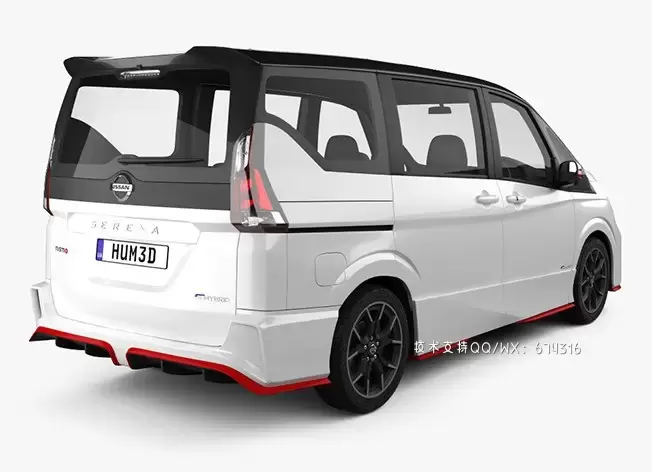 日产 Serena Nismo 2016 商务车MVP汽车3D模型下载 (MAX,3DS,FBX,OBJ,C4D,LWO)插图1 1627561491_002