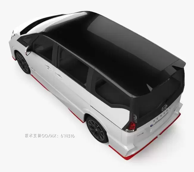 日产 Serena Nismo 2016 商务车MVP汽车3D模型下载 (MAX,3DS,FBX,OBJ,C4D,LWO)插图3 1627561567_004