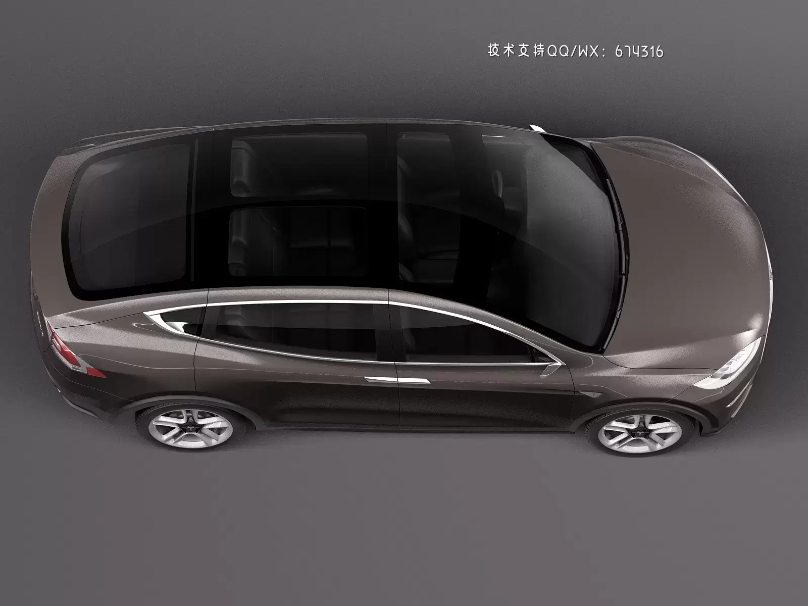 特斯拉 Tesla Model X Prototype 2012 电动车汽车3D模型下载 (MAX,3DS,FBX,OBJ,C4D,LWO,TEX)插图3 1627474684_004