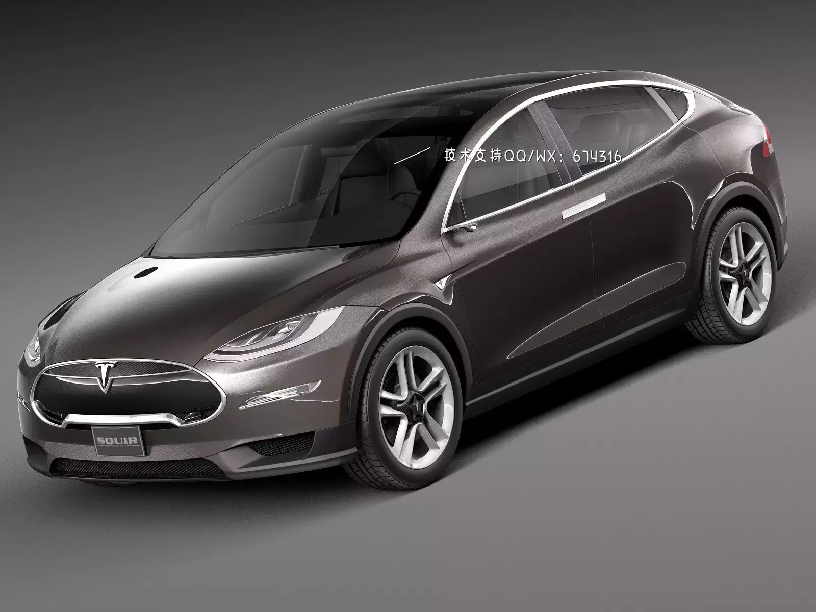 特斯拉 Tesla Model X Prototype 2012 电动车汽车3D模型下载 (MAX,3DS,FBX,OBJ,C4D,LWO,TEX)插图 1627474634_001