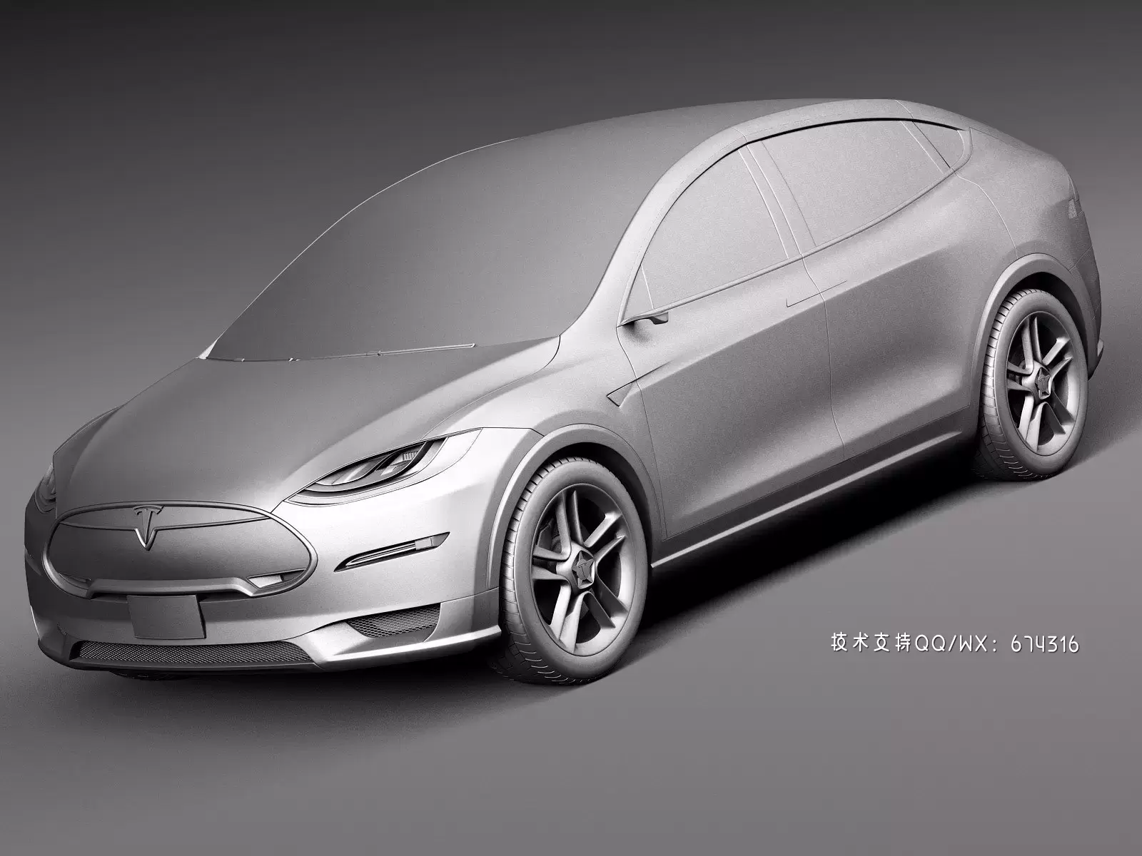 特斯拉 Tesla Model X Prototype 2012 电动车汽车3D模型下载 (MAX,3DS,FBX,OBJ,C4D,LWO,TEX)插图6 1627474713_007