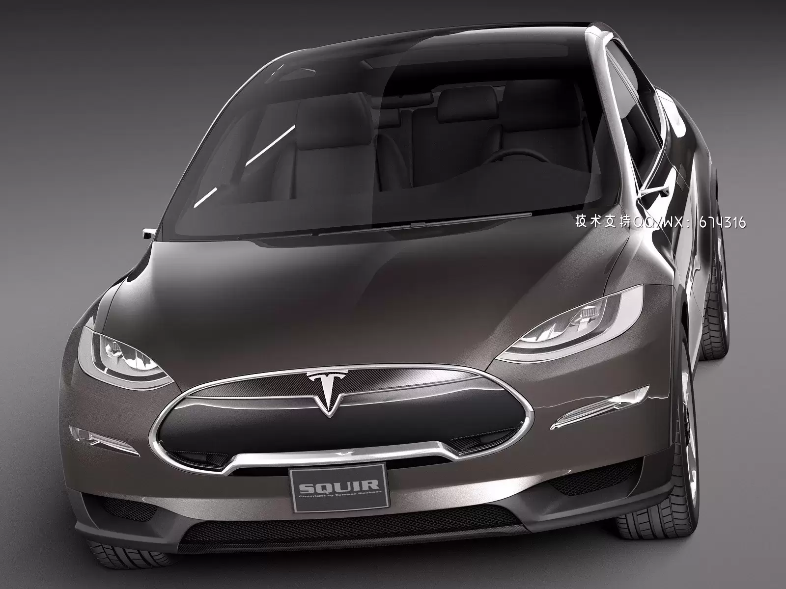 特斯拉 Tesla Model X Prototype 2012 电动车汽车3D模型下载 (MAX,3DS,FBX,OBJ,C4D,LWO,TEX)插图4 1627474710_005