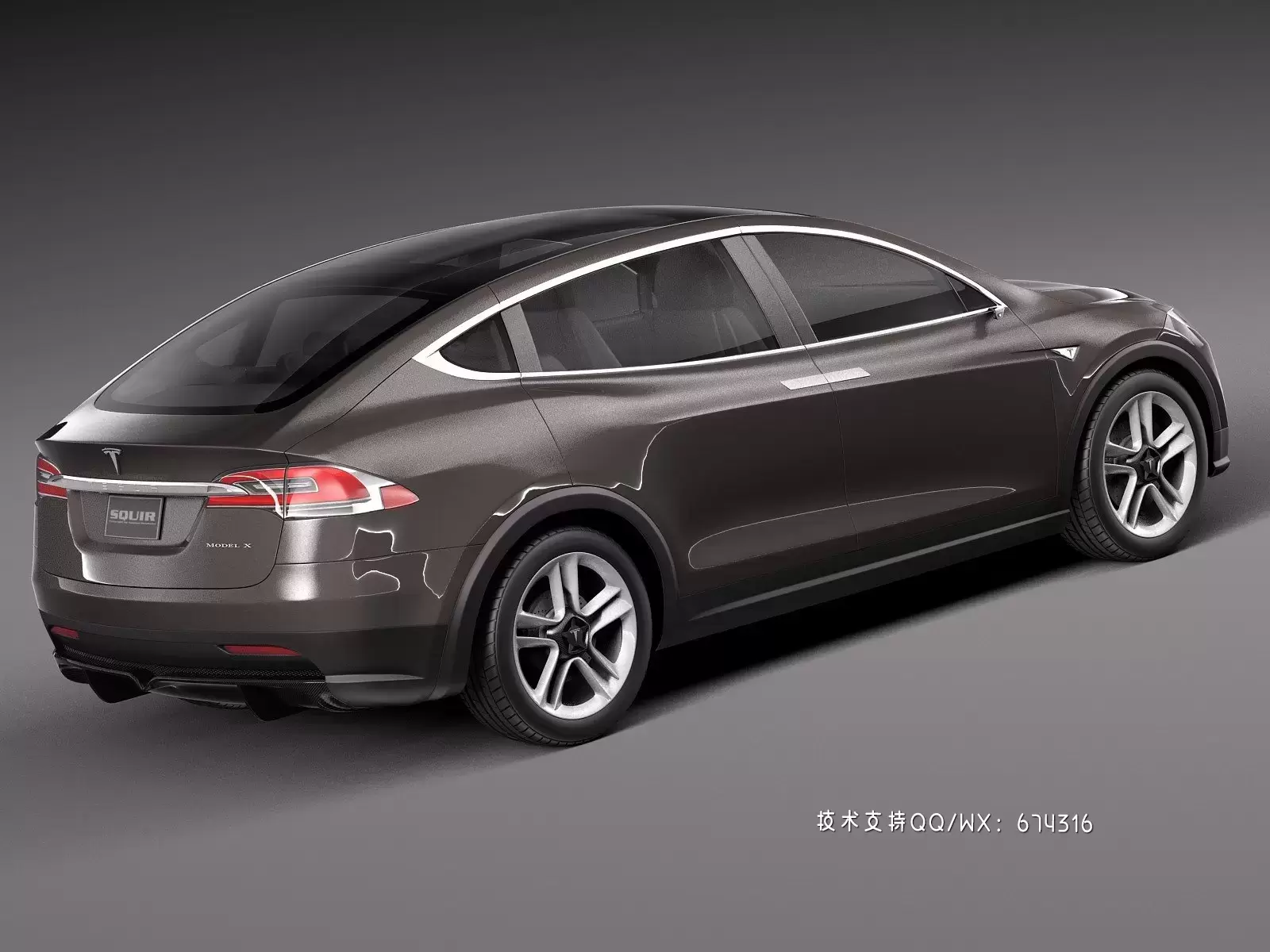 特斯拉 Tesla Model X Prototype 2012 电动车汽车3D模型下载 (MAX,3DS,FBX,OBJ,C4D,LWO,TEX)插图1 1627474696_002