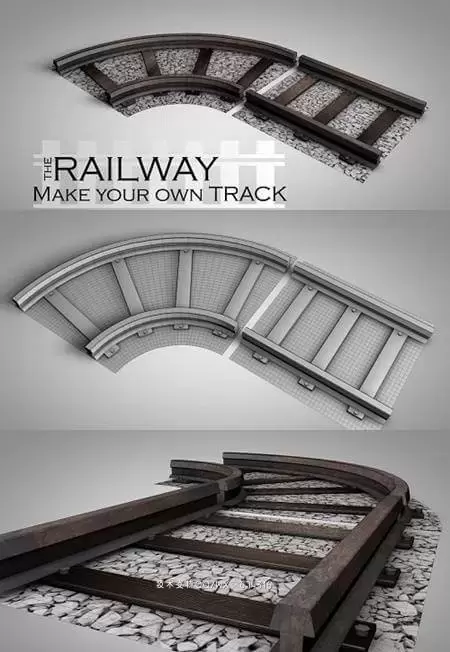 铁路轨道3D模型（FBX,MAX）下载
