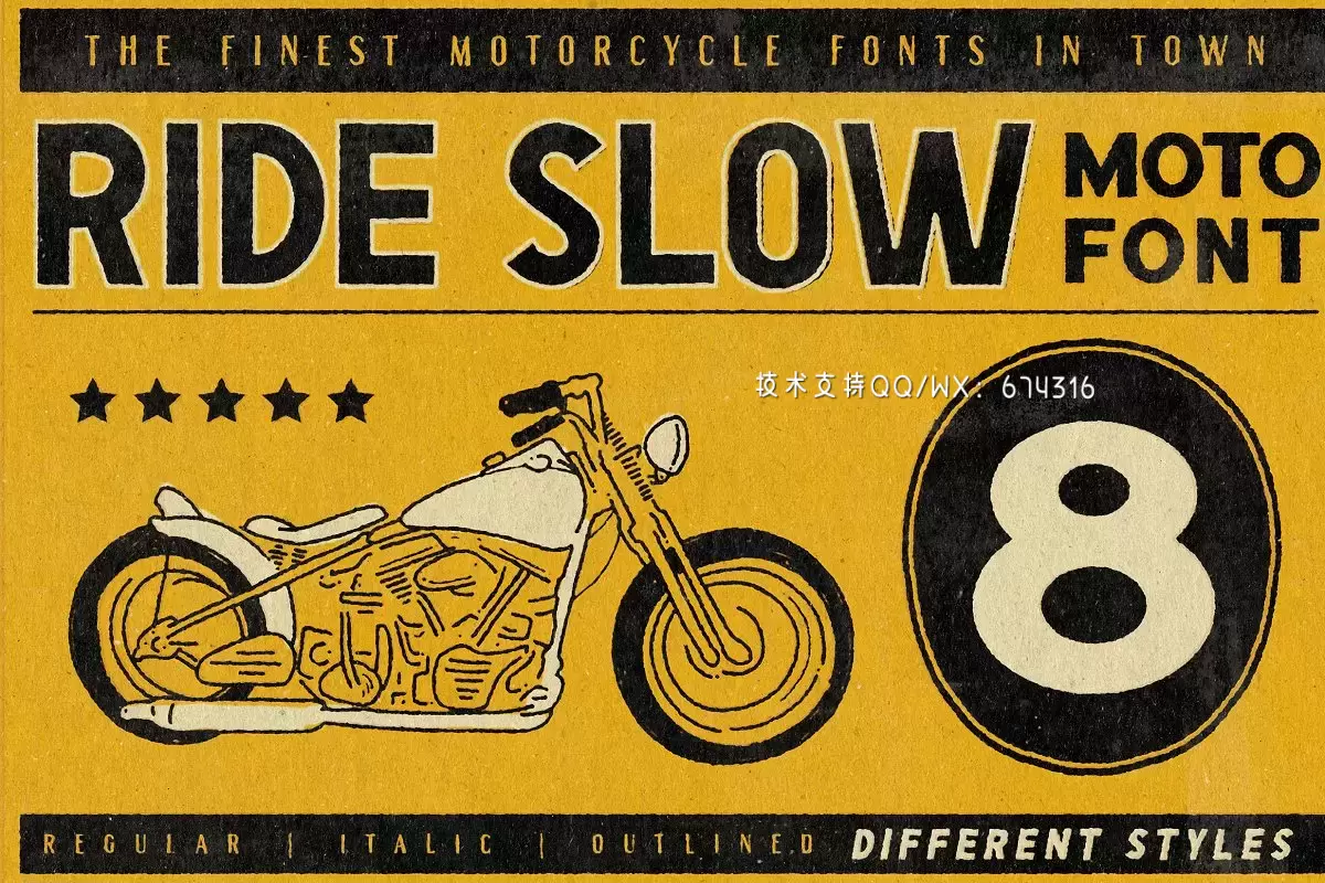 70年代老式摩托车复古风格字体下载下载