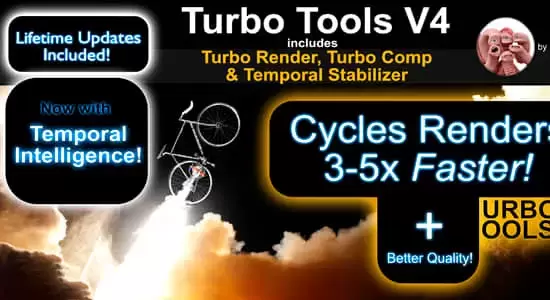 缩略图加快渲染速度Blender插件 Turbo Tools V4.0.8