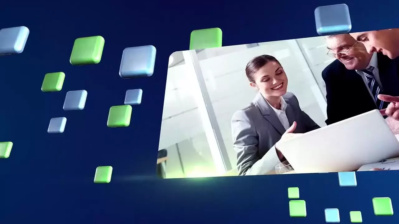 科技感方块变换LOGO动画展示AE模板Square Array视频下载-附音频
