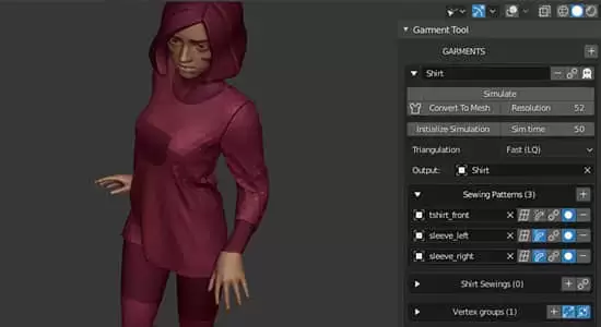 Blender插件-服装布料模拟制作 Garment Tool V2.0.2