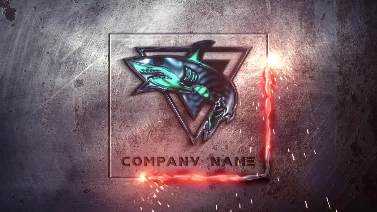 金属工业LOGO标志动画AE模板视频下载