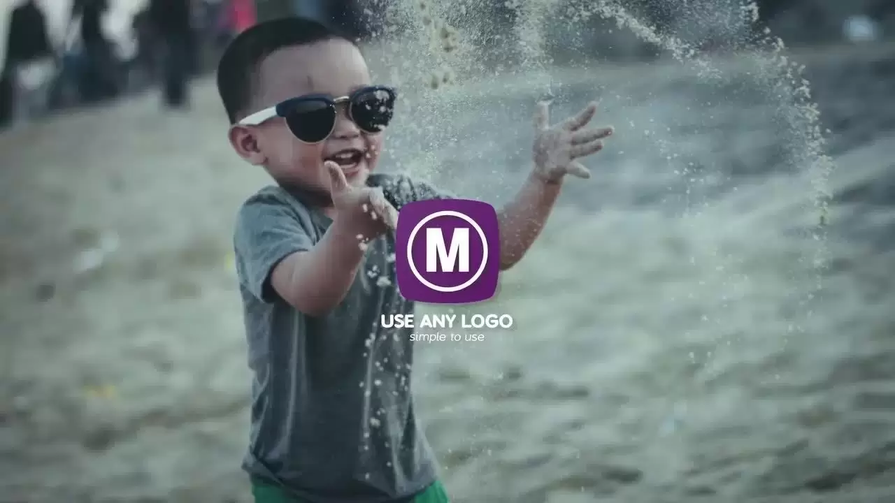 平面LOGO标志显示灵活AE模板视频下载-含配乐