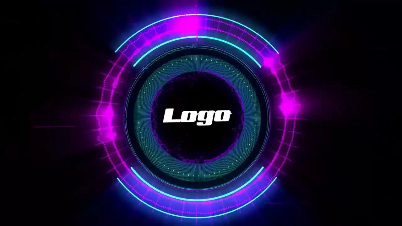HUD高科技感UI动画logo特效AE工程-附音频