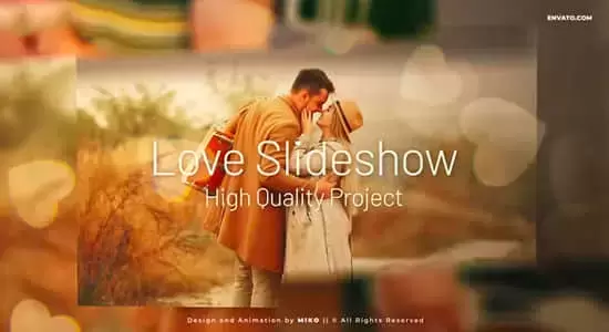 AE模板-浪漫甜蜜爱情故事回忆记录电子相册展示 Love Slideshow