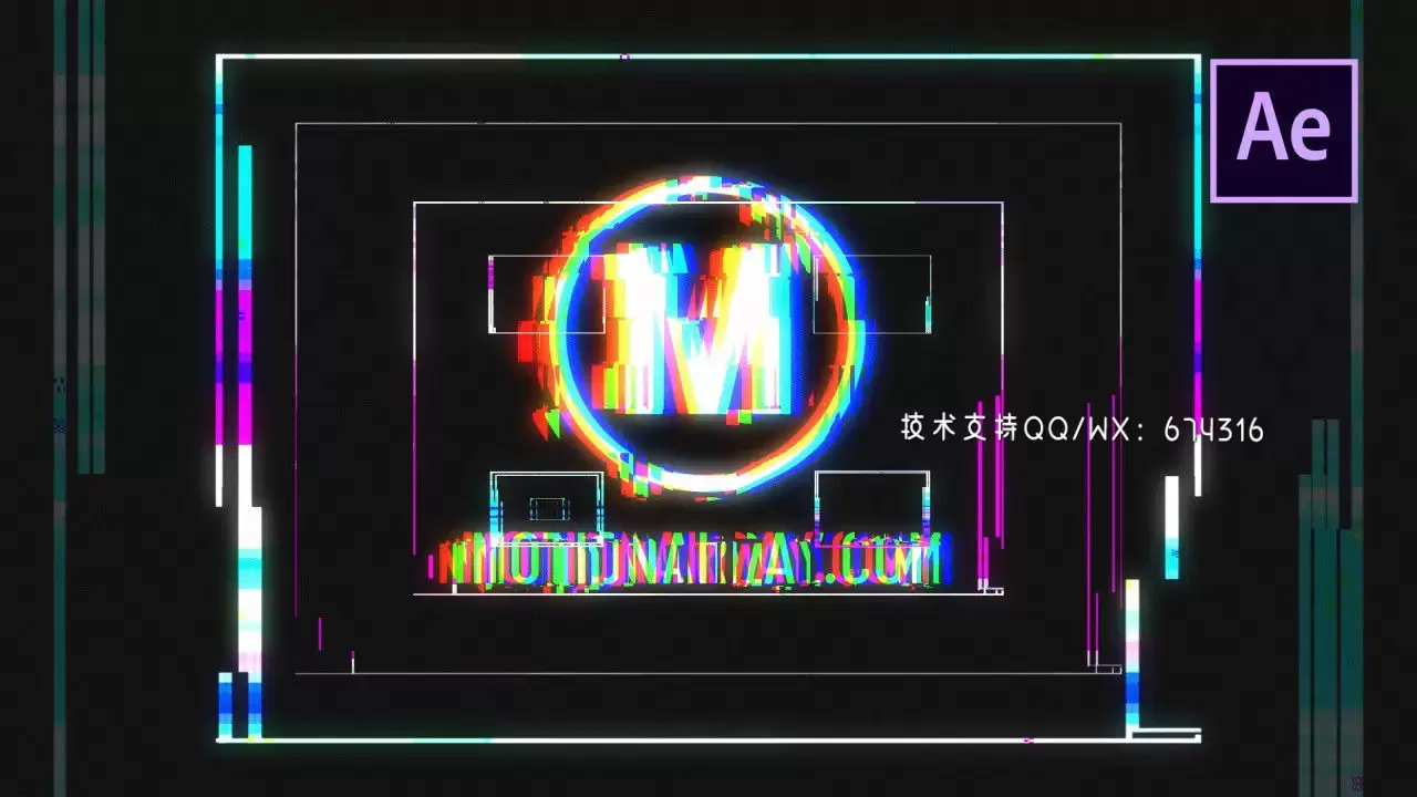 丰富的LOGO标志故障AE工程-附音频