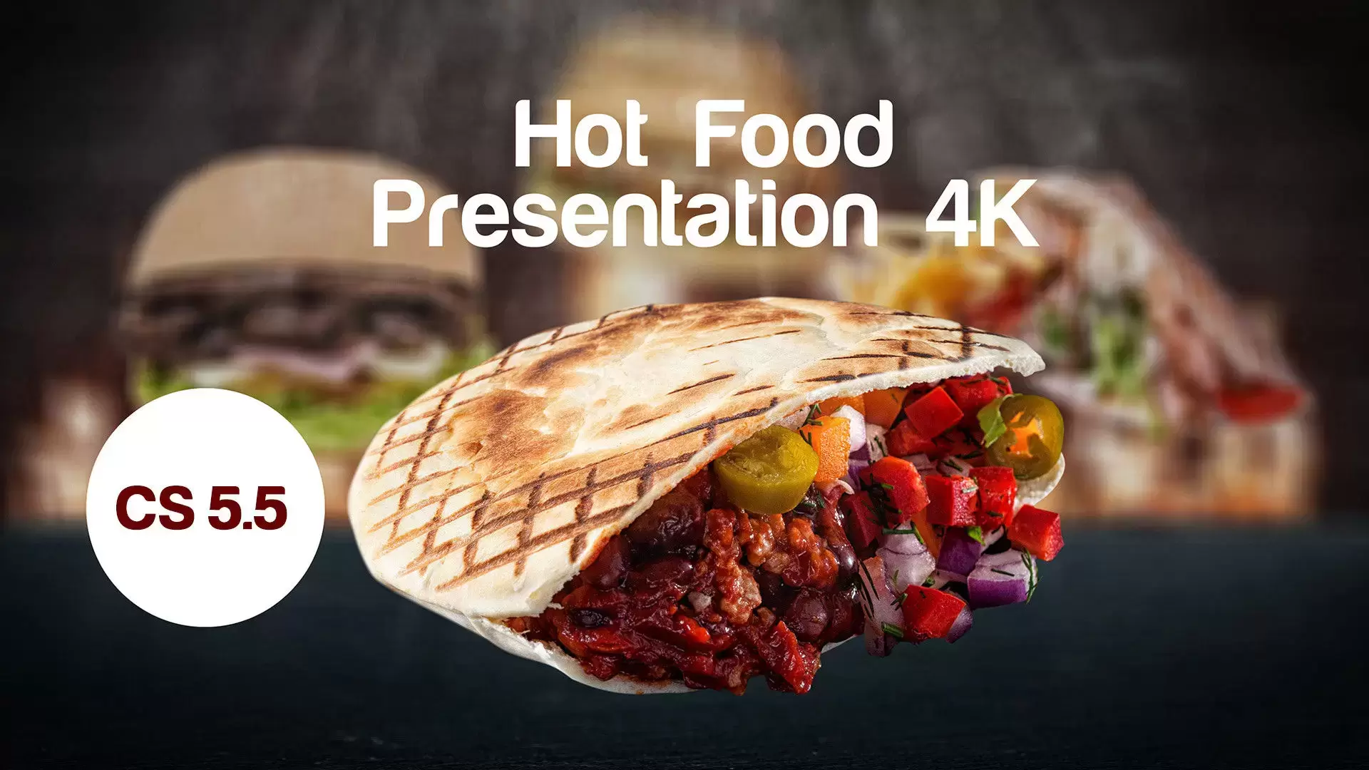 4K热食演示宣传介绍AE工程-附音频