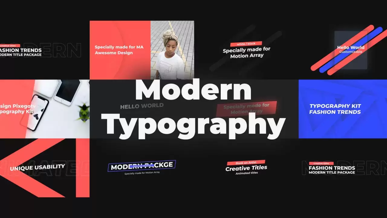 11个现代字体全屏标题AE工程