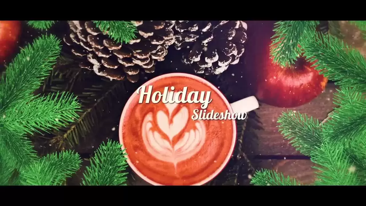 缩略图美丽的圣诞节视频文字AE工程-附音频