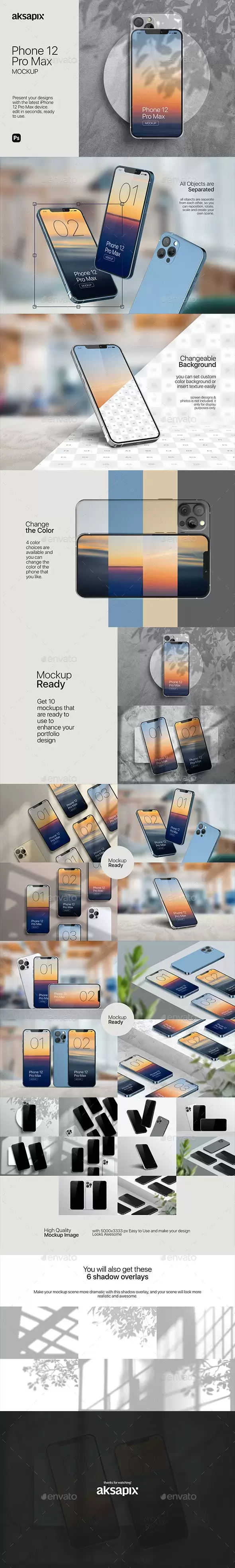 缩略图UI/UX设计展示iPhone 12手机样机模板下载