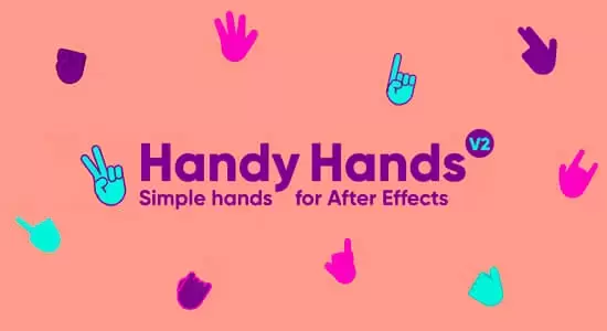 缩略图创建灵活手势动作图形动画AE脚本 Handy Hands 2 v1.2