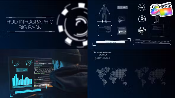 Hud信息图表打包人体科学FCPX模板Hud Infographic Big Pack插图