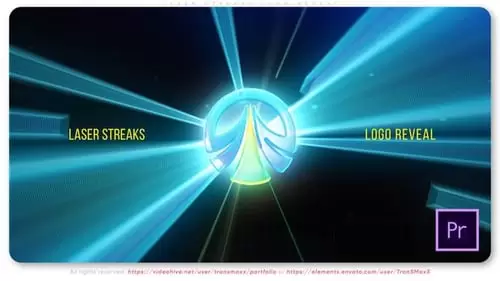 激光条纹LOGO标志显示PR模板Laser Streaks Logo Reveal