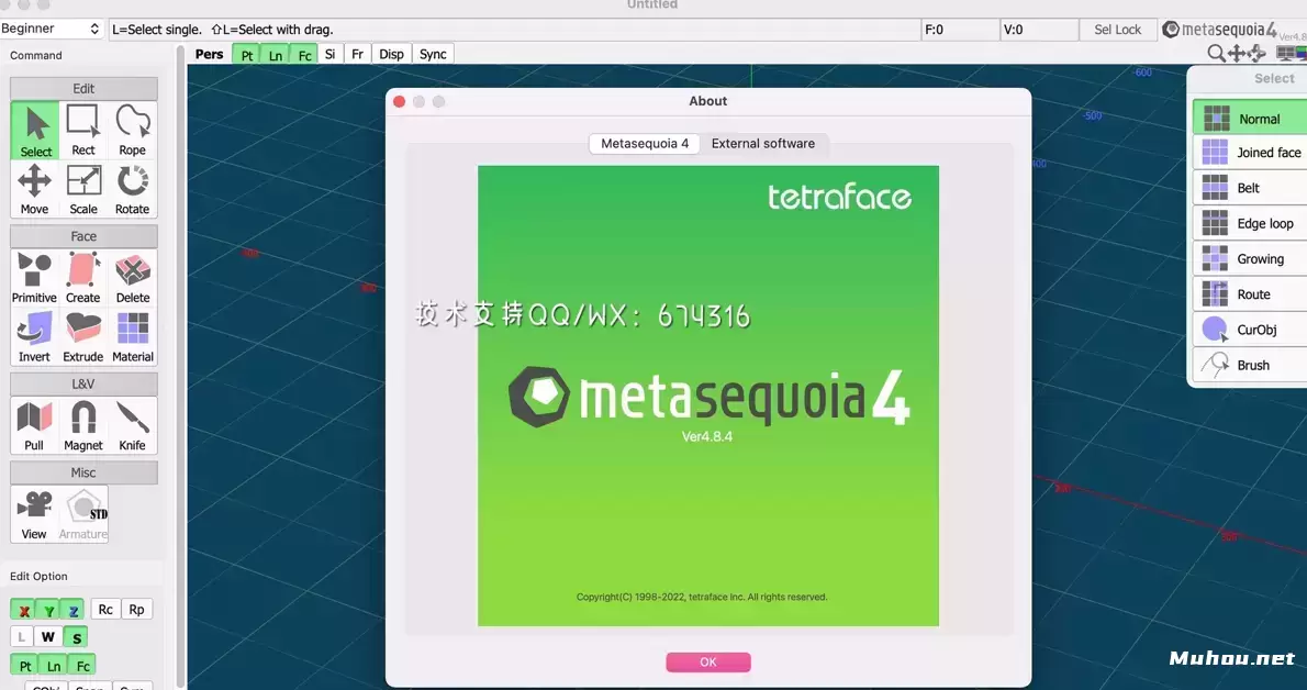 [MAC]Metasequoia for Mac(水杉3D建模器) v4.8.4激活版 支持Apple M1/M2 芯片