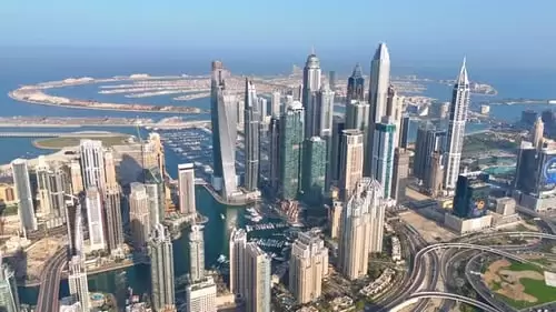 迪拜码头航拍4K视频下载Dubai Marina.