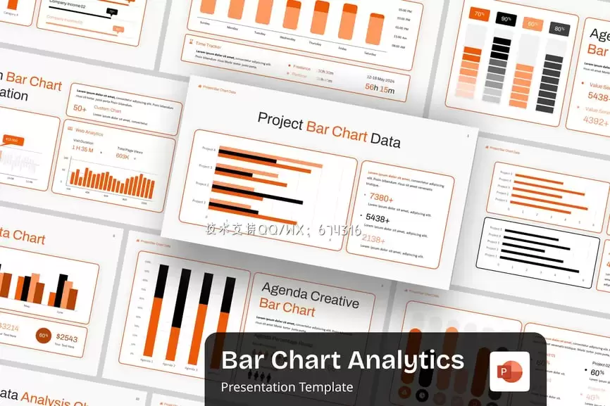 条形图分析PPT模板 (PPTX)下载