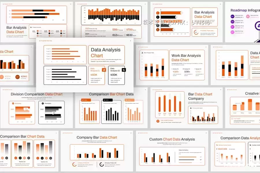 条形图分析PPT模板 (PPTX)下载