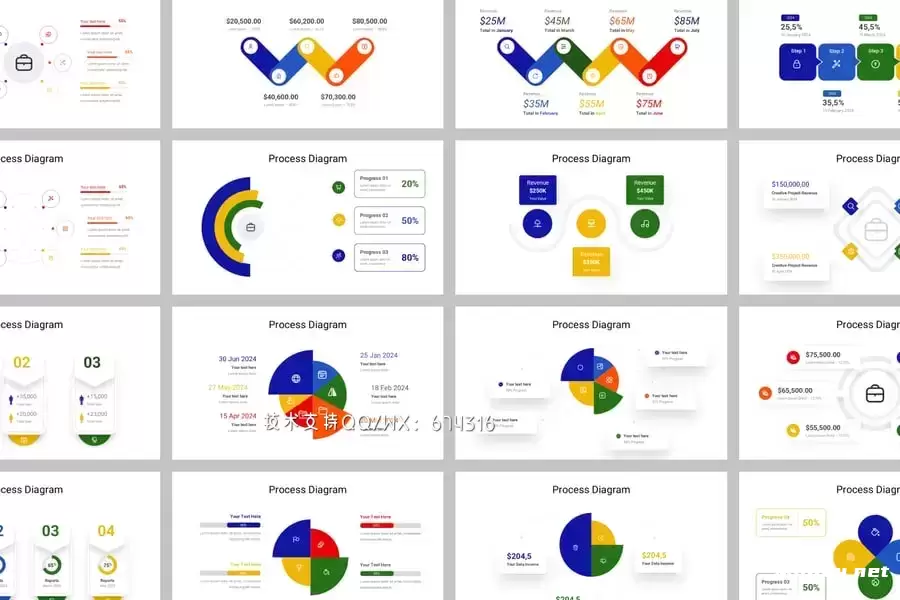 流程图PPT模板 (PPTX)下载