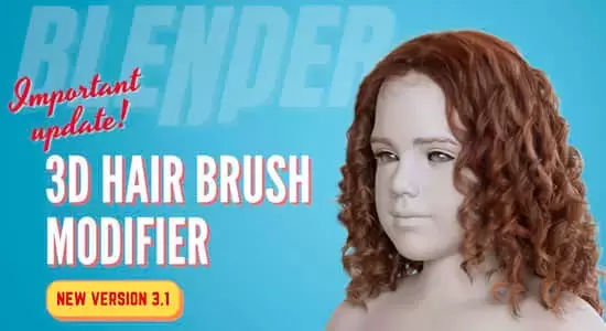 三维毛发笔刷头发制作Blender插件 3D Hair Brush V4.6