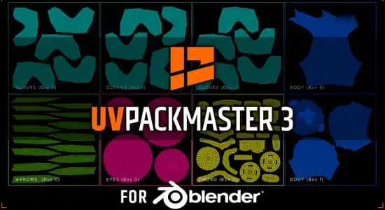 Blender插件-高效且功能齐全的UV贴图打包工具 UVPackmaster PRO v3.2.6