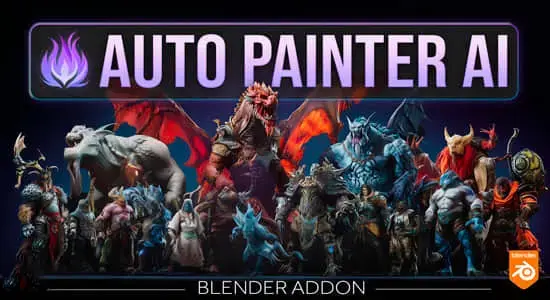 Blender插件-AI智能自动绘制纹理贴图工具 Auto Painter AI V1.0.0