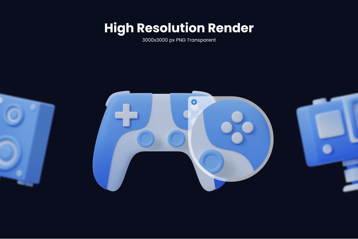电子3D图标 (PNG,Blend,OBJ)模型下载