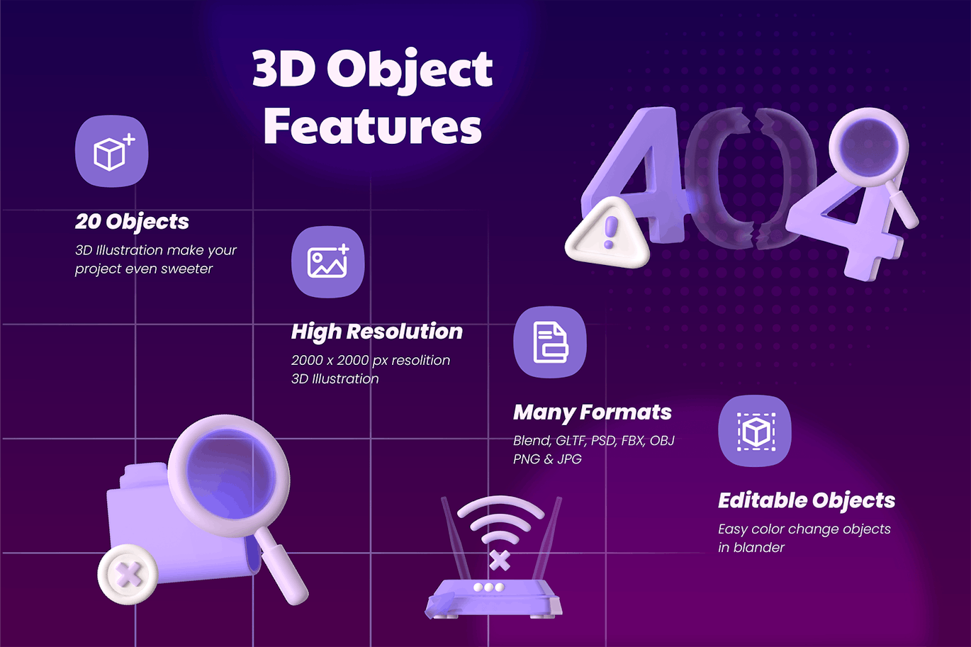 空状态 3D 对象 (BLEND, GLTF, OBJ, FBX, PSD, PNG, JPG)模型下载