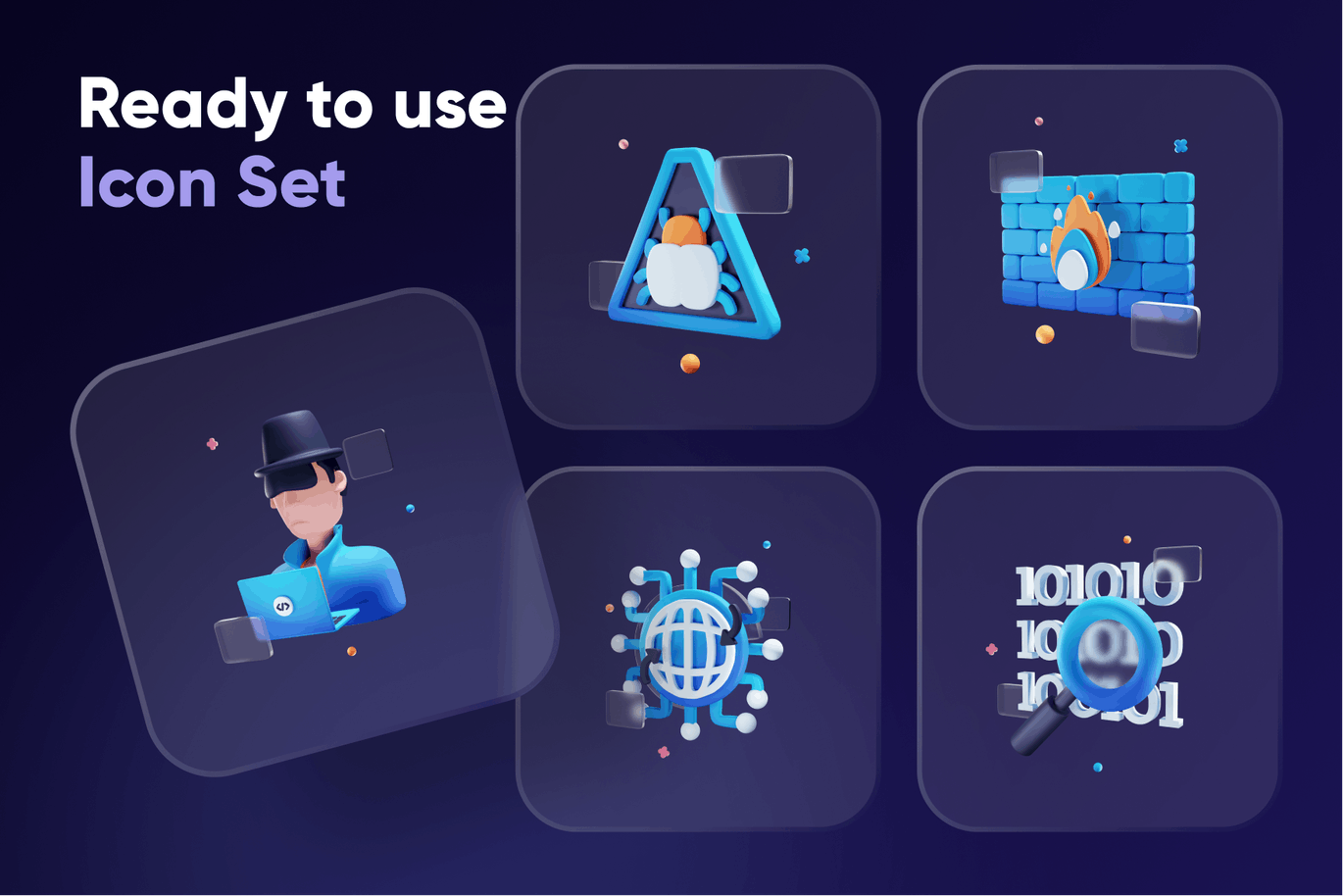 独特且易于使用的设备3D图标集 (Blend,PNG)模型下载