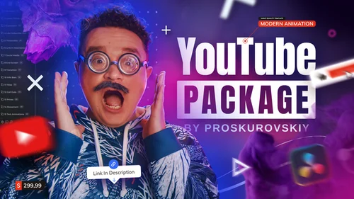 YouTube平台必备动效库 - Proskurovskiy 大师打造 达芬奇模板
