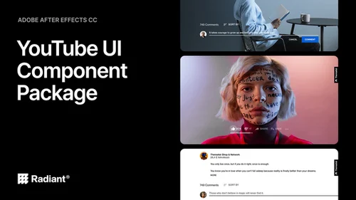 YouTube UI社交媒体频道动态开场模型AE模板