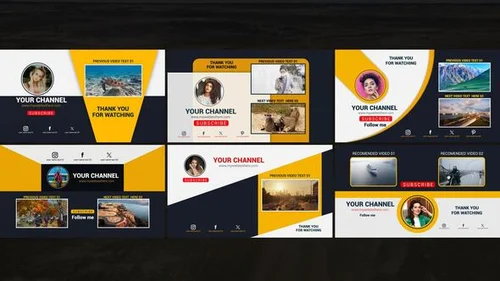 简约多彩的YouTube片尾AE模板 | 引导订阅与视频导流利器