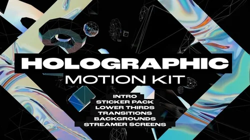 活力与创意的赛博朋克美学全息动态AE特效套装 | Holographic Motion Kit
