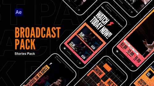 AE模板：赛博数据流动态全球广播系统