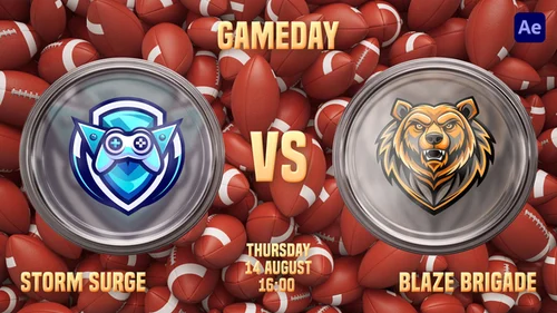 美式足球3D开场动画模板 - Instagram故事专属