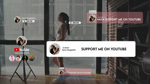 AE模板：创作者感谢支持下横栏动画