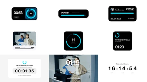 AE多功能动态元素集合模板 - 数字信息可视化与创意工具