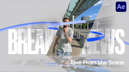 Glassline突发新闻介绍AE模板