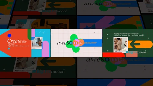 「卡通活力开场」AE模板 - 抽象动态品牌开场动画