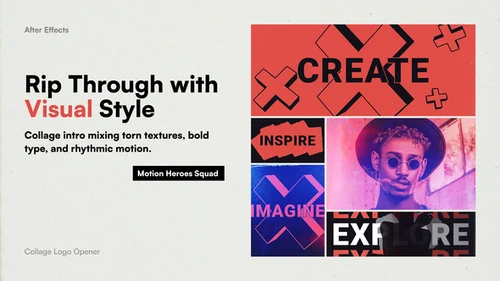 拼贴标志片头动画AE模板