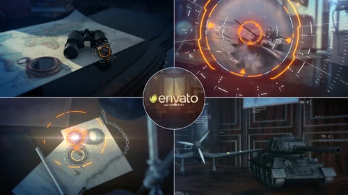 AE军事档案动态模板：历史战役指挥官纪录片片头