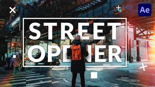 潮酷节拍片头AE模板：街头脉搏时尚开场